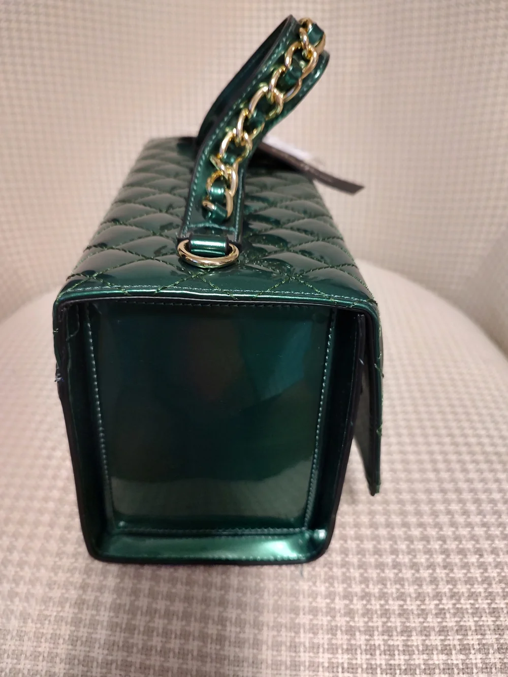 Vegan Emerald Green QUEEN Quilted Top-Handle Bag